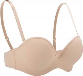 img 1 attached to HANSCA Strapless Bra For Large Bust Women Push Up Convertible Multiway Non-Slip Demi Molded Underwire Bra