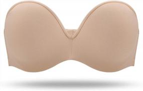 img 4 attached to HANSCA Strapless Bra For Large Bust Women Push Up Convertible Multiway Non-Slip Demi Molded Underwire Bra
