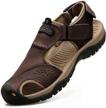 waterproof men's leather hiking sandals with closed toe, ideal for outdoor activities, athletic sports, fishing, and beach - visionreast athletic water sandals logo