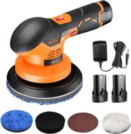 🚗 aiment cordless car buffer polisher kit for professional car detailing: 6 inch 5000rpm, 2pcs 12v 2.0ah rechargeable battery, 6 variable speeds, perfect for car scratch repairing and polish logo