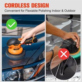 img 2 attached to 🚗 Aiment Cordless Car Buffer Polisher Kit for Professional Car Detailing: 6 Inch 5000RPM, 2pcs 12V 2.0Ah Rechargeable Battery, 6 Variable Speeds, Perfect for Car Scratch Repairing and Polish