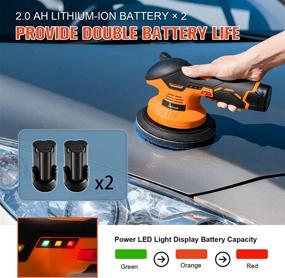 img 1 attached to 🚗 Aiment Cordless Car Buffer Polisher Kit for Professional Car Detailing: 6 Inch 5000RPM, 2pcs 12V 2.0Ah Rechargeable Battery, 6 Variable Speeds, Perfect for Car Scratch Repairing and Polish