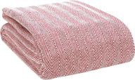 glamburg 100% soft cotton thermal blanket twin red - all season layering for any bed! logo