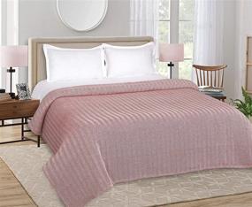 img 2 attached to Glamburg 100% Soft Cotton Thermal Blanket Twin Red - All Season Layering For Any Bed!