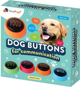 img 4 attached to 🐶 Enhance Canine Communication with Monocle Breakers VocalPups Dog Buttons - Male Voice, Dog Talking Button Training, Speech Buttons for Dogs (Batteries not Included)