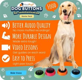 img 3 attached to 🐶 Enhance Canine Communication with Monocle Breakers VocalPups Dog Buttons - Male Voice, Dog Talking Button Training, Speech Buttons for Dogs (Batteries not Included)