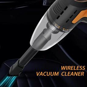 img 3 attached to Portable Rechargeable Car Vacuum Cleaner - Cordless Handheld Detailing Vacuum with Tire Inflator & Air Pump for Dust Cleaning