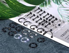 img 1 attached to Stainless Steel 16G Lip Rings For Women - Labret Monroe, Tragus Helix Cartilage Earrings Hoop, Horseshoe Medusa Piercing Jewelry