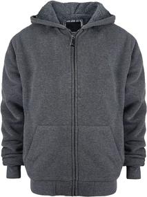 img 4 attached to Sherpa Lined Fleece Zip Up Sweatshirts Sweatshirt Boys' Clothing ~ Fashion Hoodies & Sweatshirts