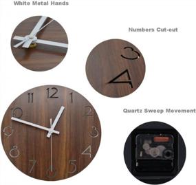 img 2 attached to Rustic Elegance Meets Functionality: 12-Inch Shabby Chic Wooden Wall Clock For Home And Office