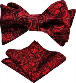 img 4 attached to 👔 Classy Men's Red Paisley Jacquard Hanky: Elevate Your Style