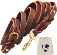 leatherow braided leather leash foot logo