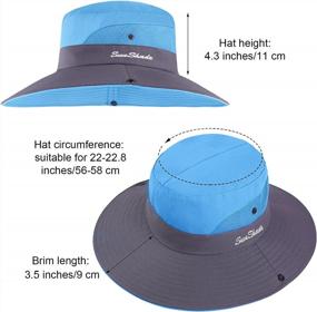 img 3 attached to Летние солнцезащитные шапки для женщин с отверстием для хвоста - пляжные кепки с широкими полями для походов и рыбалки (4 шт. в упаковке) от Cooraby
