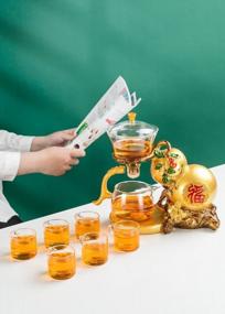 img 2 attached to Gourd-Shaped Crystal Glass Teapot Set With Magnetic Water Diversion And Rotating Cover For Lazy Kungfu Style Tea Brewing - Semi-Automatic Tea Set For Better Hydration