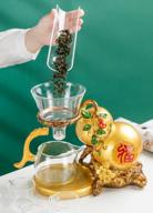 gourd-shaped crystal glass teapot set with magnetic water diversion and rotating cover for lazy kungfu style tea brewing - semi-automatic tea set for better hydration logo