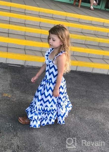 img 1 attached to Stylish Girls' Backless Stripe Sundress Dress: Trendy Clothing for Girls review by Tamara Simms