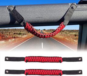 img 4 attached to Enhance Your Ford Bronco'S Interior With Premium Paracord Grip Roll Bar Handles - 2Pcs Red Set For 2021-2022 Models
