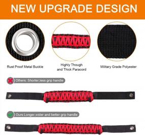 img 3 attached to Enhance Your Ford Bronco'S Interior With Premium Paracord Grip Roll Bar Handles - 2Pcs Red Set For 2021-2022 Models