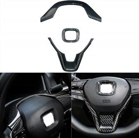 img 3 attached to Carbon Fiber Steering Wheel & Gear Shift Knob Cover For Honda Accord 10Th 18-21 (Gas Version) - Flash2Ning