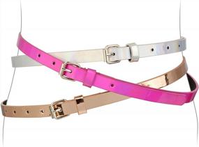 img 4 attached to Girls' Fashion Uniform Belts (3 Pack)