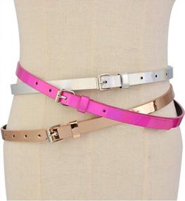 img 2 attached to Girls' Fashion Uniform Belts (3 Pack)
