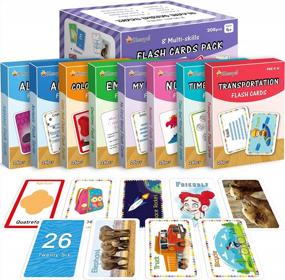 img 4 attached to Flash Cards For Toddlers 2-4 Years, Kindergarten, Preschool - Set Of 208 Flashcards Inclu ABC Alphabets, Numbers, First Sight Words, Colors & Shapes, Animals, Emotions, Transport, Time & Money
