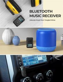 img 1 attached to 📻 Bluetooth Receiver with OLED Screen - Portable AUX Bluetooth 5.0 Adapter for Car Stereo, Home Stereo, Speaker & Wired Headphones - Dual Connection, Noise Cancelling, Hands-Free Calling & 12H Battery Life