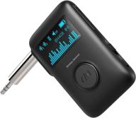 📻 bluetooth receiver with oled screen - portable aux bluetooth 5.0 adapter for car stereo, home stereo, speaker & wired headphones - dual connection, noise cancelling, hands-free calling & 12h battery life logo