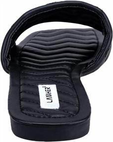 img 2 attached to Stay Comfy And Chic With LAMHER Women'S Quilted Single Band Sandals