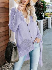 img 3 attached to 🌸 Yacooh Womens Lightweight Boho Kimono Cardigans for Beach Cover Up: Sheer Long Sleeve, V Neck, Loose Sweaters