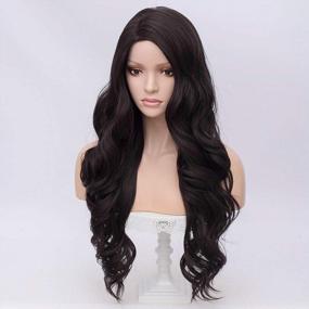 img 2 attached to Long Black Curly Wavy Heat Resistant Wig For Women Natural Thick Hair Halloween Cosplay Costume Party Adult