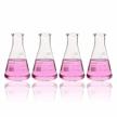 500ml narrow mouth glass erlenmeyer flask 3.3 borocilicate with printed graduation - labvida lvc004 (4 pack) logo