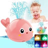 🐳 pink water whale bath toys: sprinkler led light up toddlers 1-3 | age 2-4 kids baby infant 6-12 months | tub floating girl pink squirt swimming pool | glow in the dark pool toys logo