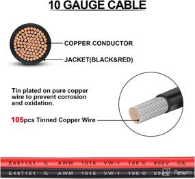 img 1 attached to 🔌 iGreely Двойной позитивный/негативный держатель предохранителей ATC стиля: 10AWG провод с кольцевыми зажимами и разъемами 45A для автомобилей (2фт/60см) - Надежное электрическое защитное решение