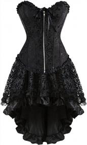 img 4 attached to Women'S Gothic Steampunk Burlesque Corset Skirt Renaissance Dress Costume