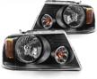 torchbeam black housing headlights - replacement set for 2004-2008 ford f150 logo