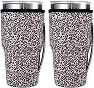 keep your iced coffee cool with 2 reusable neoprene cup sleeves - perfect for starbucks and dunkin donuts cups! logo