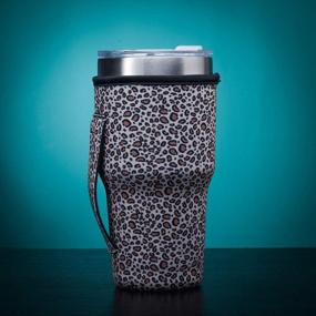 img 1 attached to Держите кофе со льдом прохладным с 2 многоразовыми неопреновыми рукавами для чашек - идеально подходит для чашек Starbucks и Dunkin Donuts!