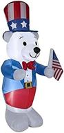 6' white fourth of july bear spring inflatable by gemmy - celebrate in style! logo