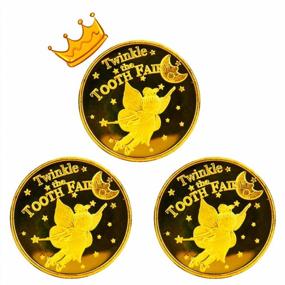 img 4 attached to 1.7Inch Gold-Plated Tooth Fairy Coins - Perfect Gift For Lost Tooth Kids, Set Of 3