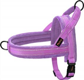 img 4 attached to Didog Soft Flannel Padded Dog Vest Harness, Escape Proof Quick Fit Reflective Training Walking Harness XS Chest 15-18 Purple