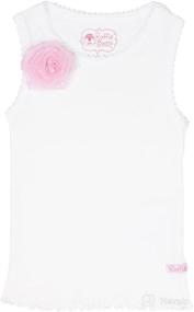 img 4 attached to RuffleButts White Pink Flower Tank Apparel & Accessories Baby Girls in Clothing
