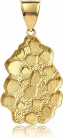 img 2 attached to LoveBling 10K Yellow Gold Nugget Charm Pendant (2.10" X 0.97")