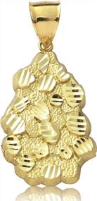 img 3 attached to LoveBling 10K Yellow Gold Nugget Charm Pendant (2.10" X 0.97")