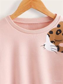 img 1 attached to 😺 Adorable Cartoon Cat Letter Print Long Sleeve Sweatshirt for Girls by SOLY HUX