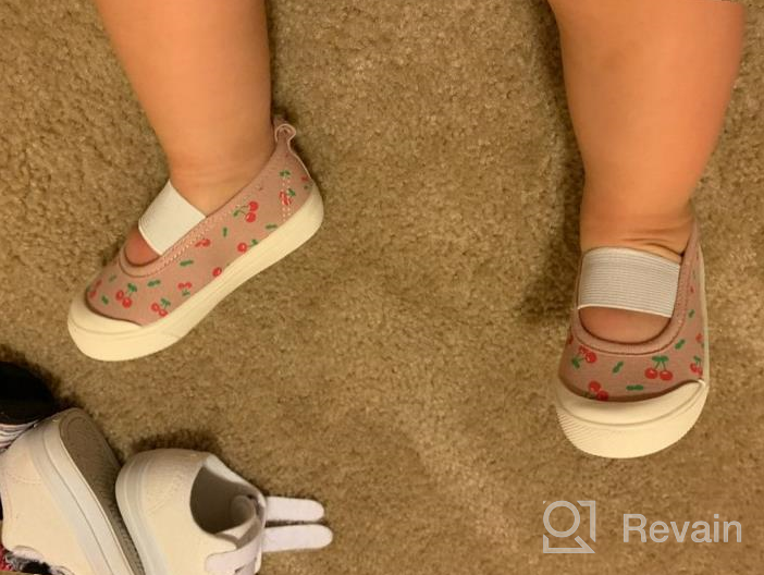 img 1 attached to Stylish Toddler Girl Mary Jane Shoes - Ballet Flats for Little Girls: Floral School Shoes, Canvas Slip-On Loafers review by Katie Atencio