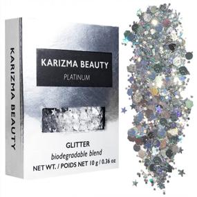 img 4 attached to Silver Biodegradable Chunky Glitter 10G - Karizma Beauty Eco-Friendly Festival Face Glitter