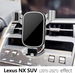 img 3 attached to 🚗 LUNQIN Car Phone Holder for Lexus NX 300/300h SUV - Compatible with Big Phones & Cases - Convenient Auto Accessories for Navigation & Phone Mounting - Stylish Interior Decoration