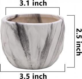img 2 attached to Stylish & Functional: Set Of 4 Marbling Ceramic Flower Pots For Succulents And Bonsai Plants With Drainage Hole