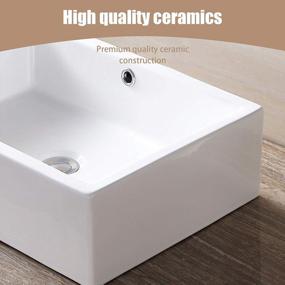 img 1 attached to Mecor 20''X14.5'' Rectangle Bathroom Ceramic Vessel Sink Basin White Vanity Sink With Pop -Up Drain